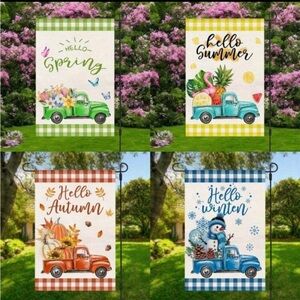 Set of Festive Holiday outdoor flags